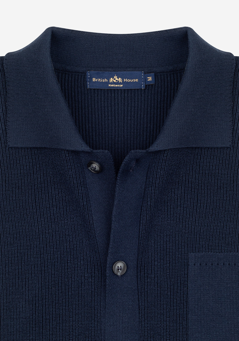 Solid Navy Heavy Knitted Cardigan