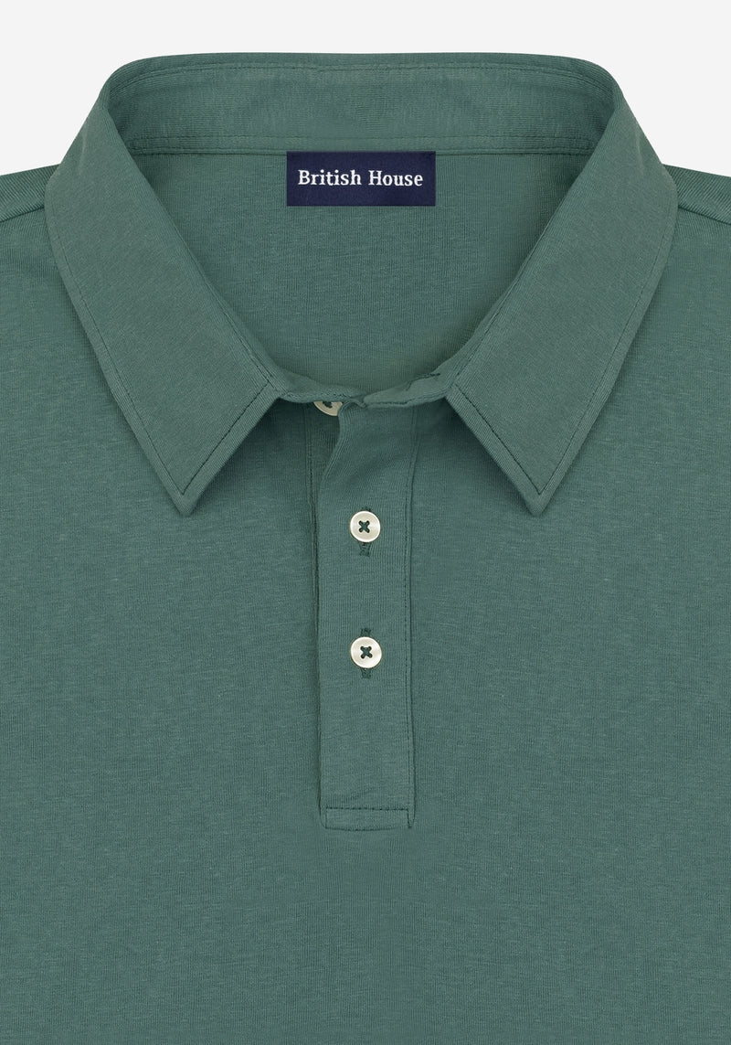 Sea Green Cotton Polo Shirt