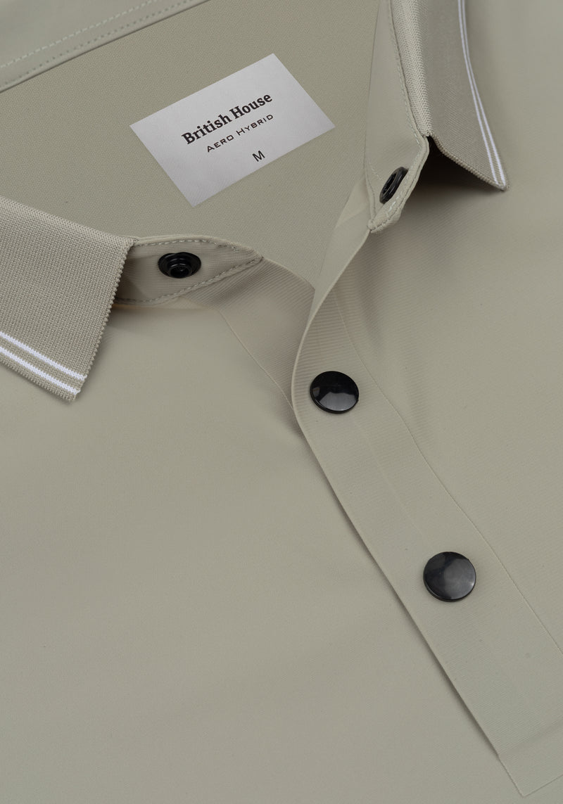 Dull Beige Aero-Hybrid Polo Shirt