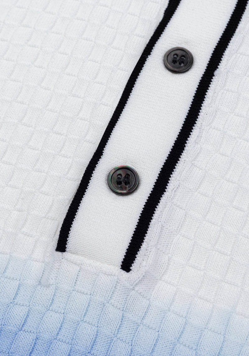 Skyfade White Polyamide Knitted Polo Shirt