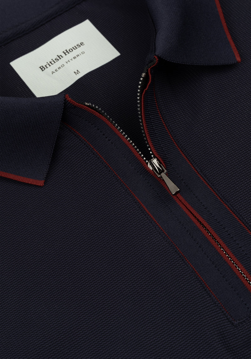 Crimson Navy Aero-Hybrid Polo Shirt
