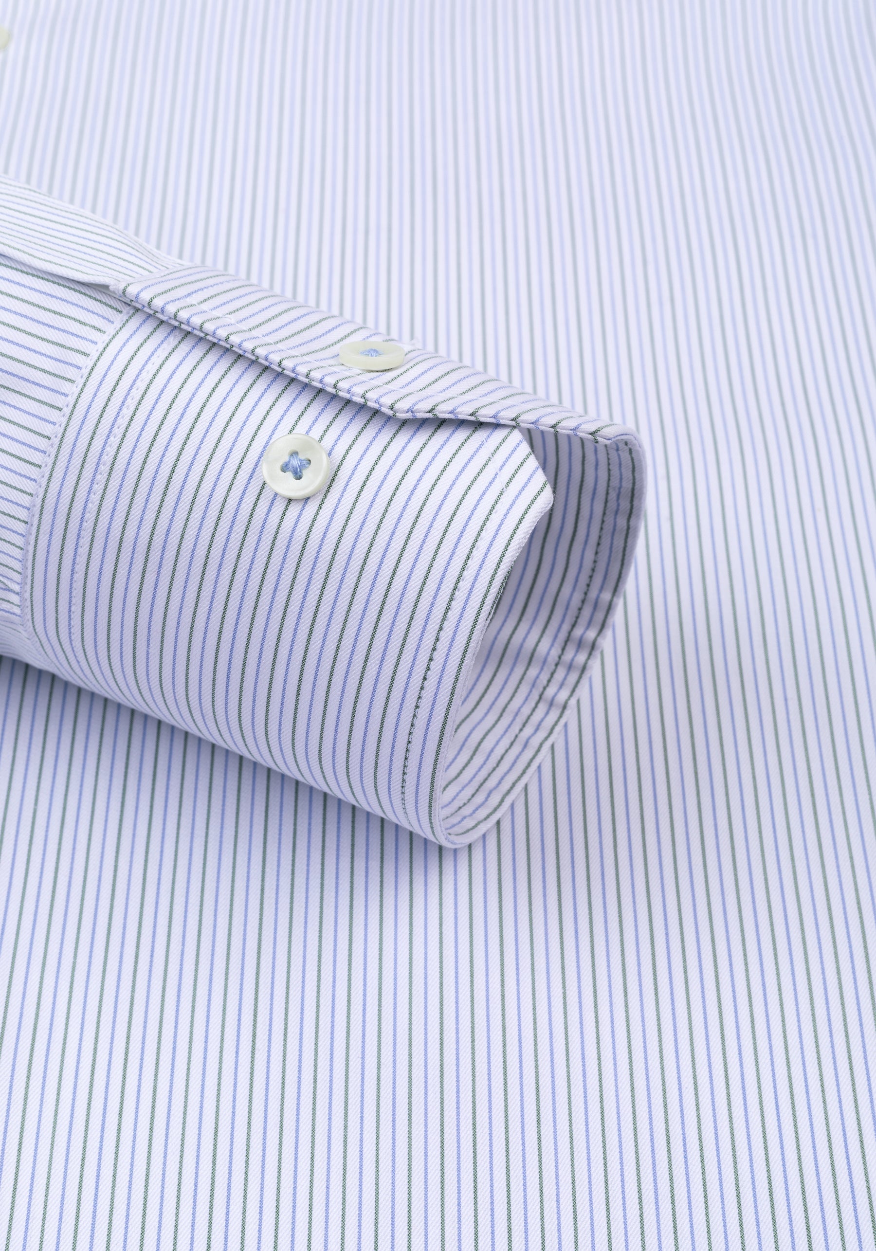 White Parti-Colored Stripe Twill Shirt
