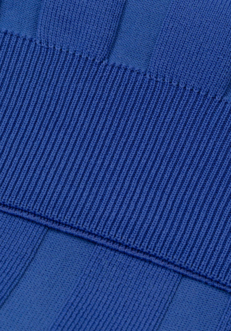 Rich Blue Polyamide Knitted Polo Shirt