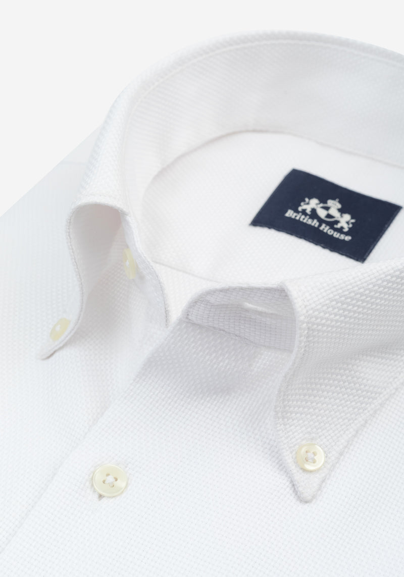 Crown White Basket Weave Shirt