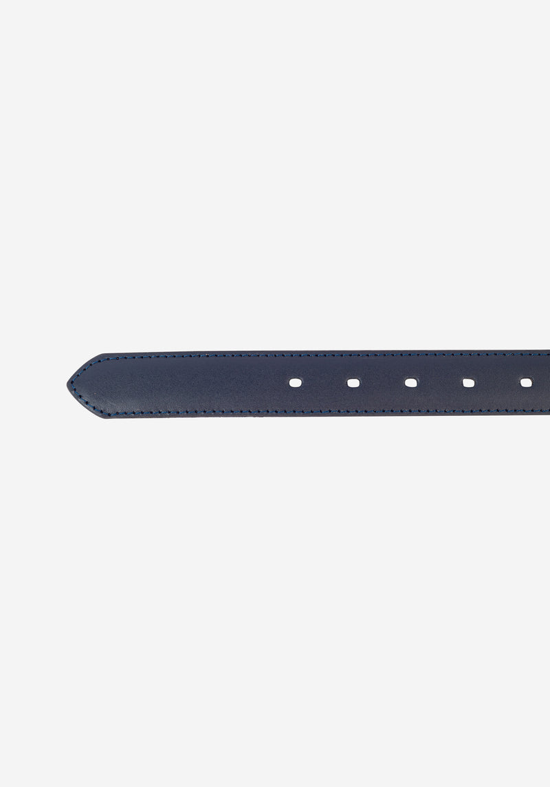 Royal Blue Leather Belt