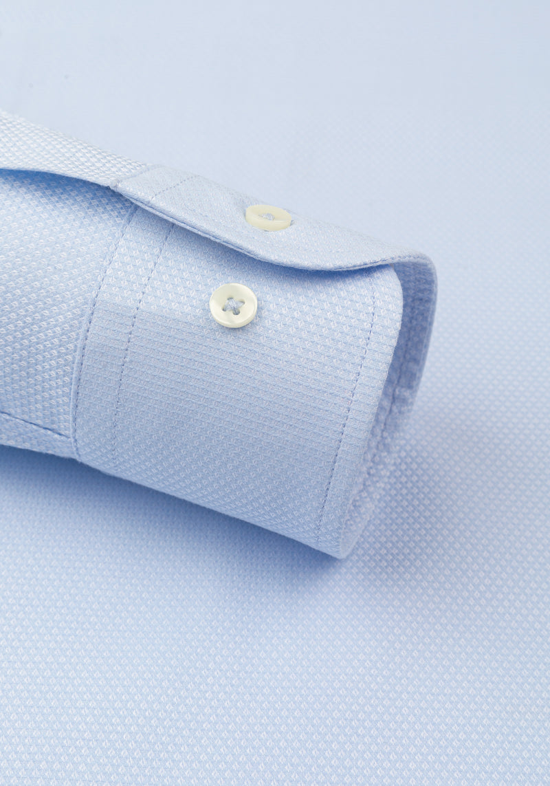 Powder Blue Basket Weave Shirt