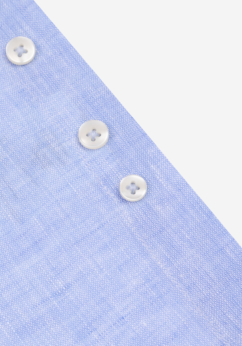 Polar Blue Washed Belgian Linen Shirt