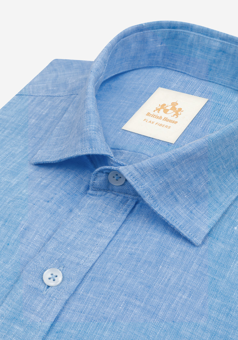 Cornflower Blue Belgian Linen Shirt