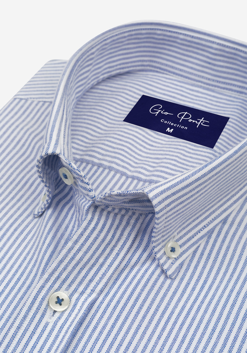 Dust Blue Stripe Oxford Shirt