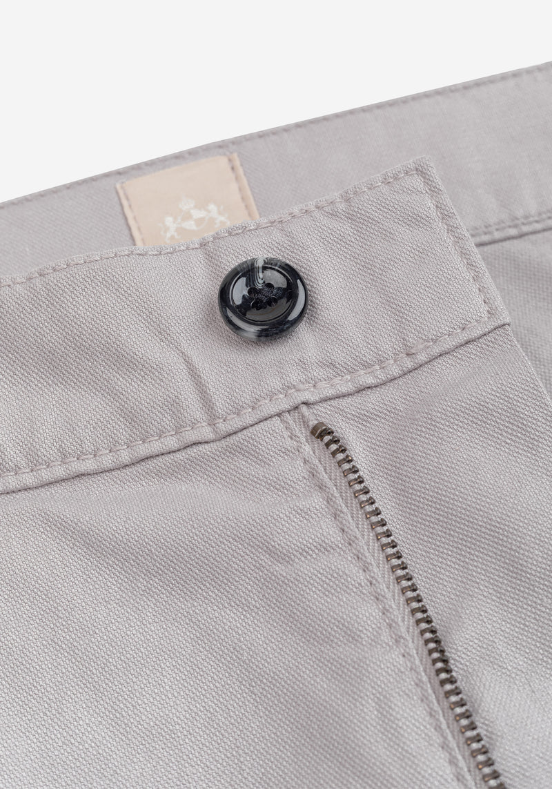 Pearl Grey Cotton Tencel Gabardine
