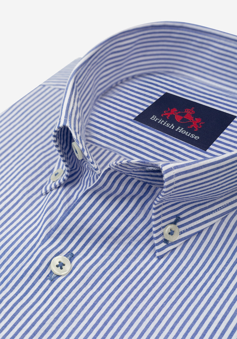 Royal Blue Stripe Seersucker Shirt