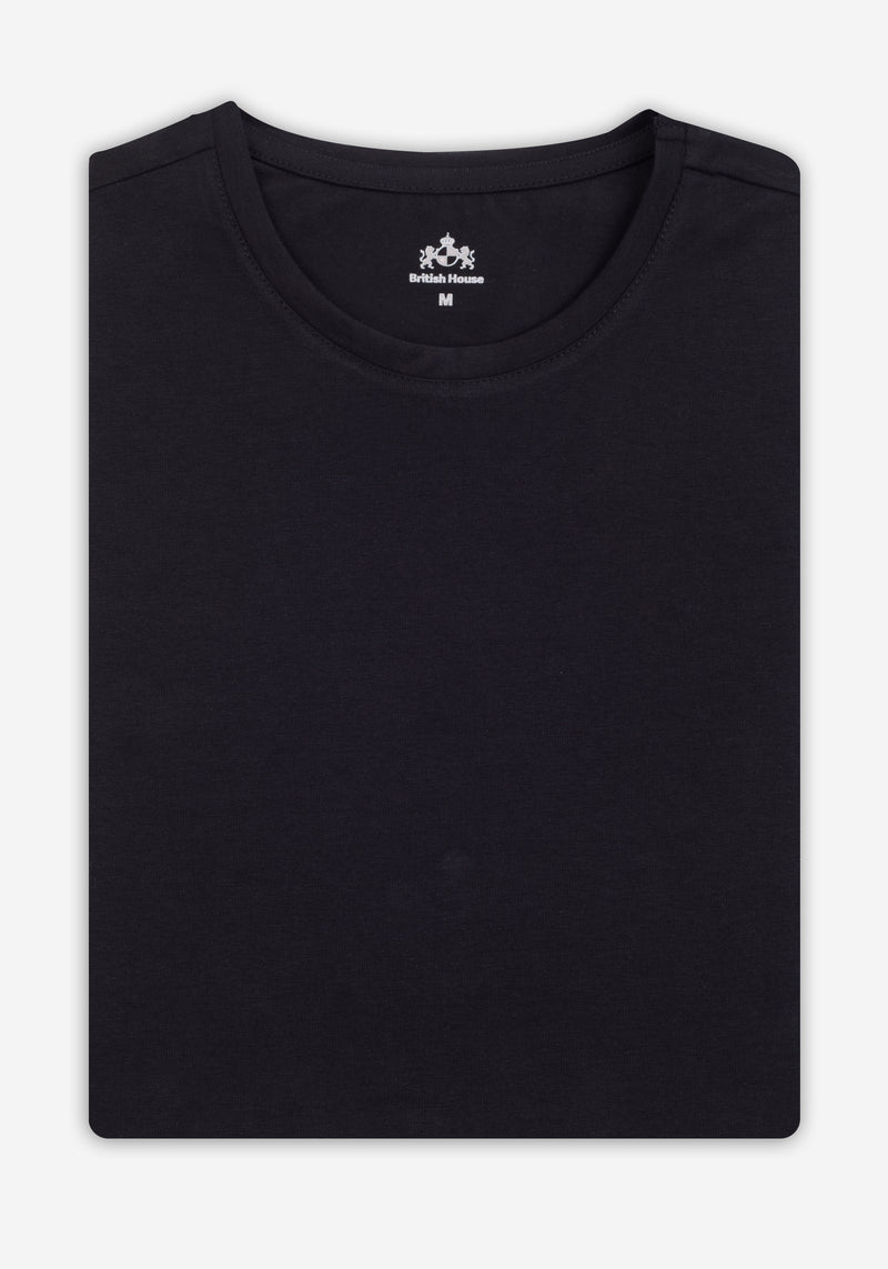 Abyss Black Cotton Undershirt - Short Sleeve