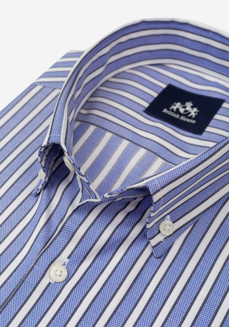 Cannes Blue Stripe Oxford Shirt