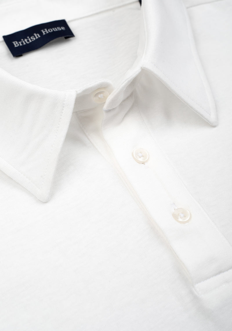 Optic White Cotton Polo Shirt