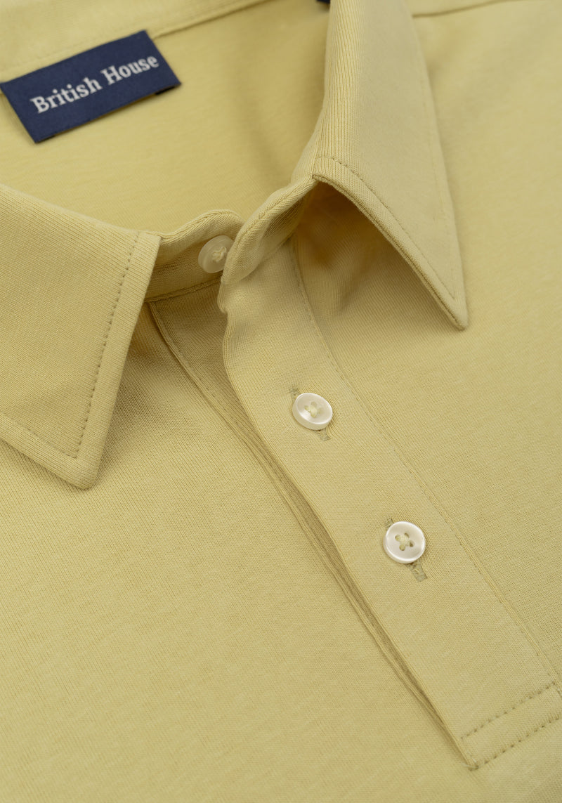 Mustard Yellow Cotton Polo Shirt