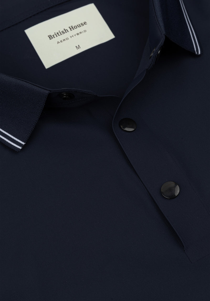 Bold Navy Aero-Hybrid Polo Shirt