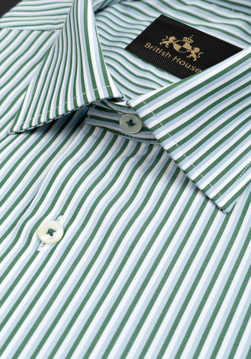 Forest Green Stripe Oxford Shirt