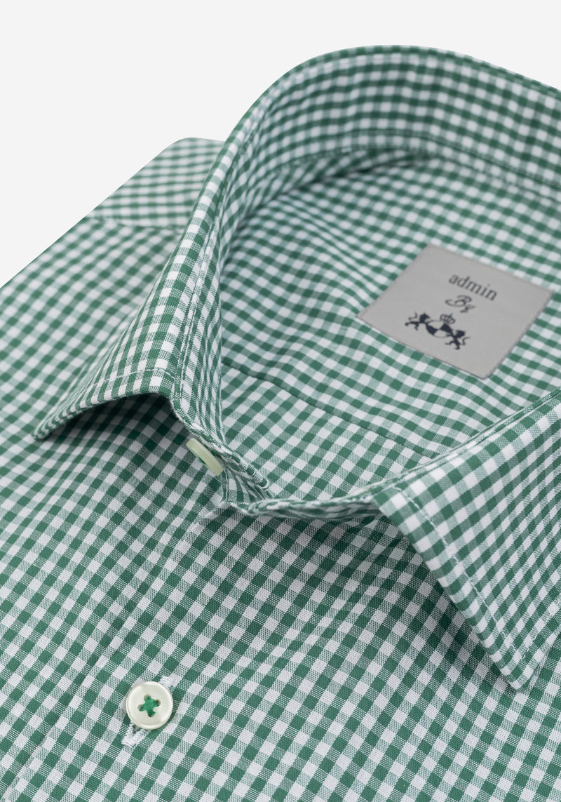 Jade Green Checked Poplin Shirt