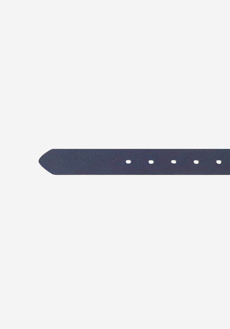 True Navy Leather Belt