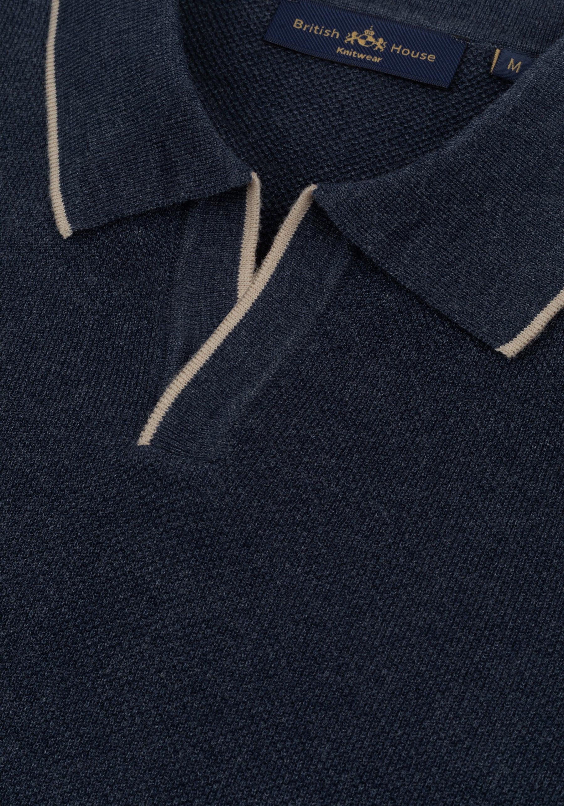 Mineral Navy Knitted Polo Shirt