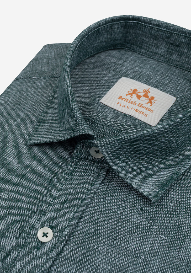 Sage Green Belgian Linen Shirt