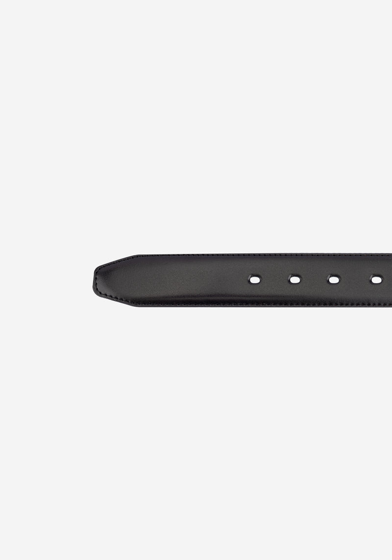 Metallic Black Spanish Genuine Leather Belt