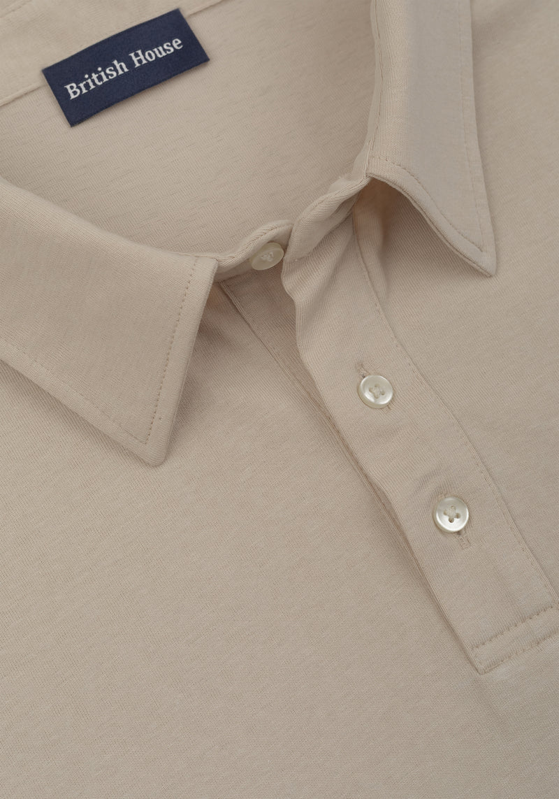 Barley Beige Cotton Polo Shirt