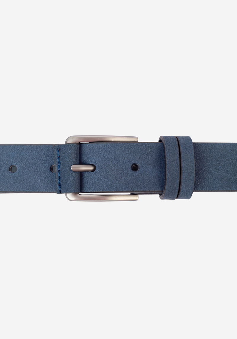 Slate Blue Leather Belt