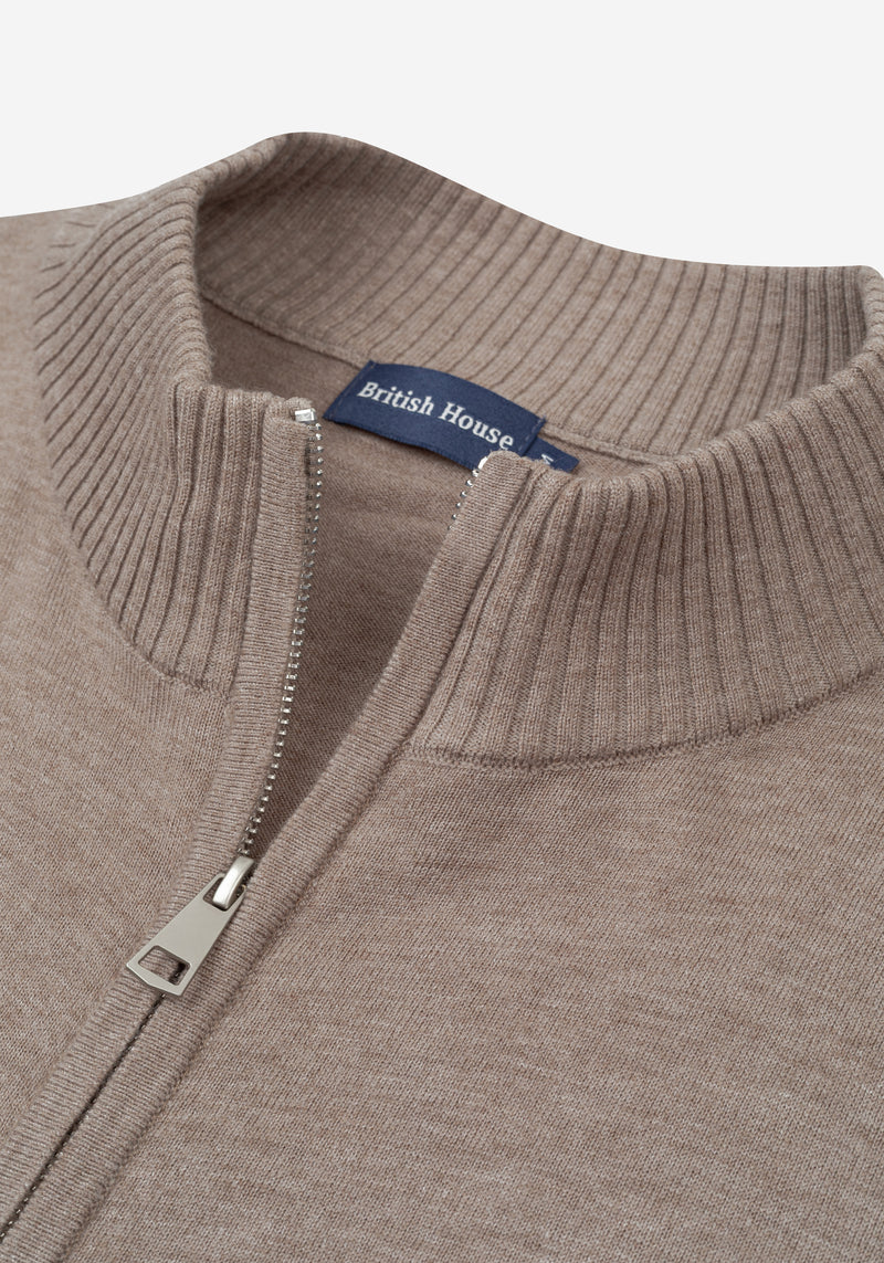 Mocha Beige Merino Wool Blend Pullover