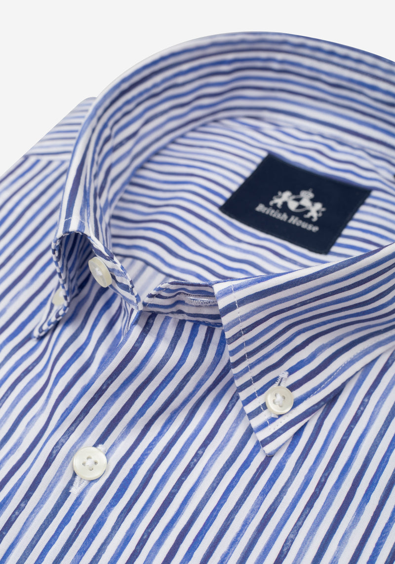 Nordic Blue Stripe Poplin Shirt