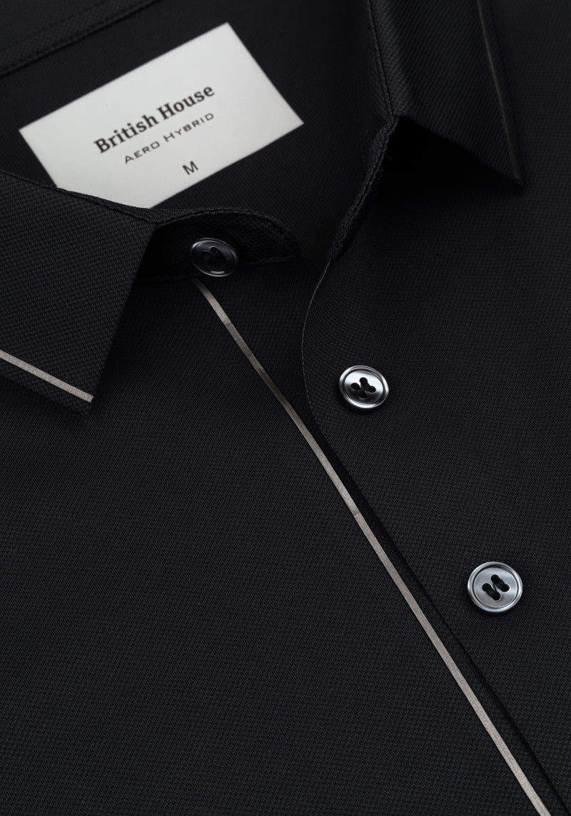 Carbon Black Aero-Hybrid Polo Shirt