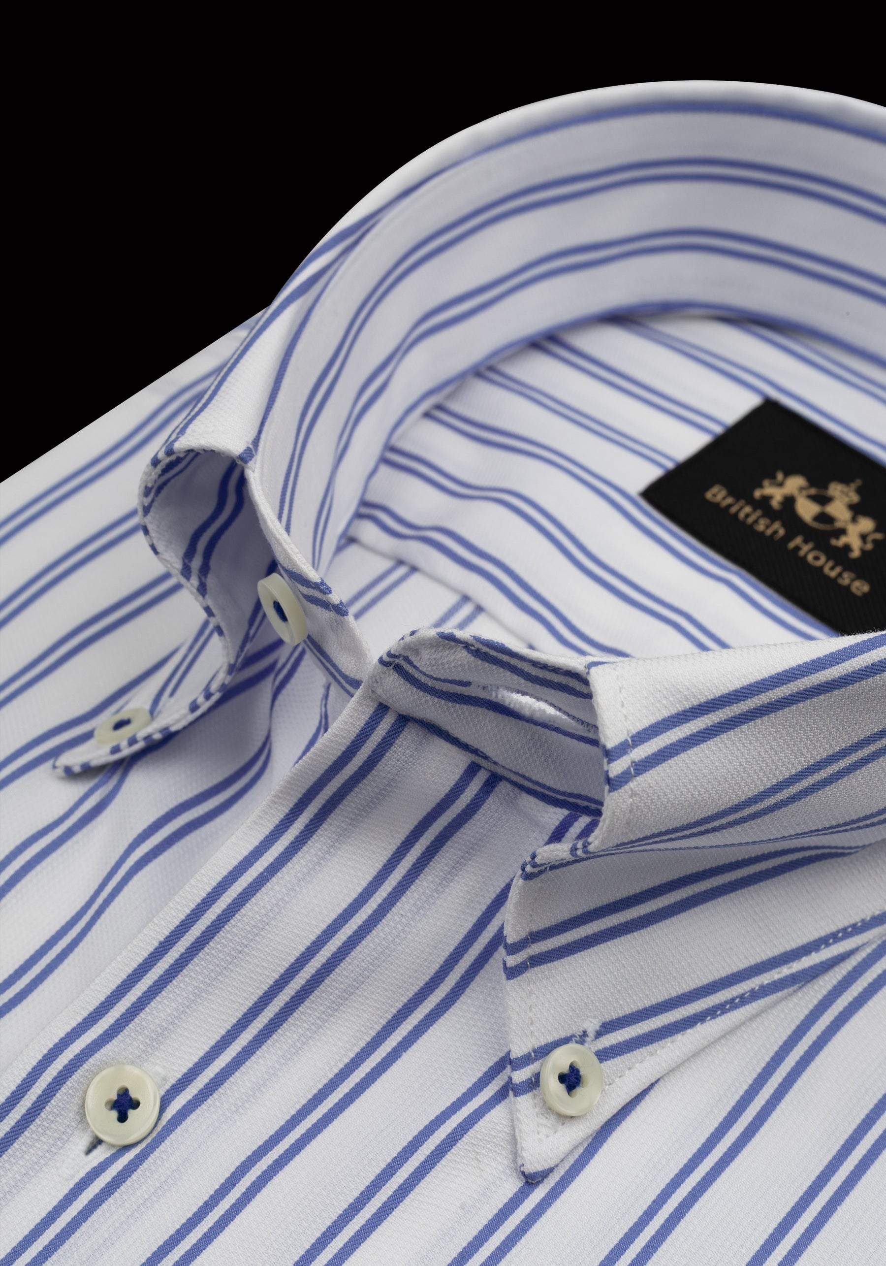 Nile Blue Stripe Basket Weave Shirt
