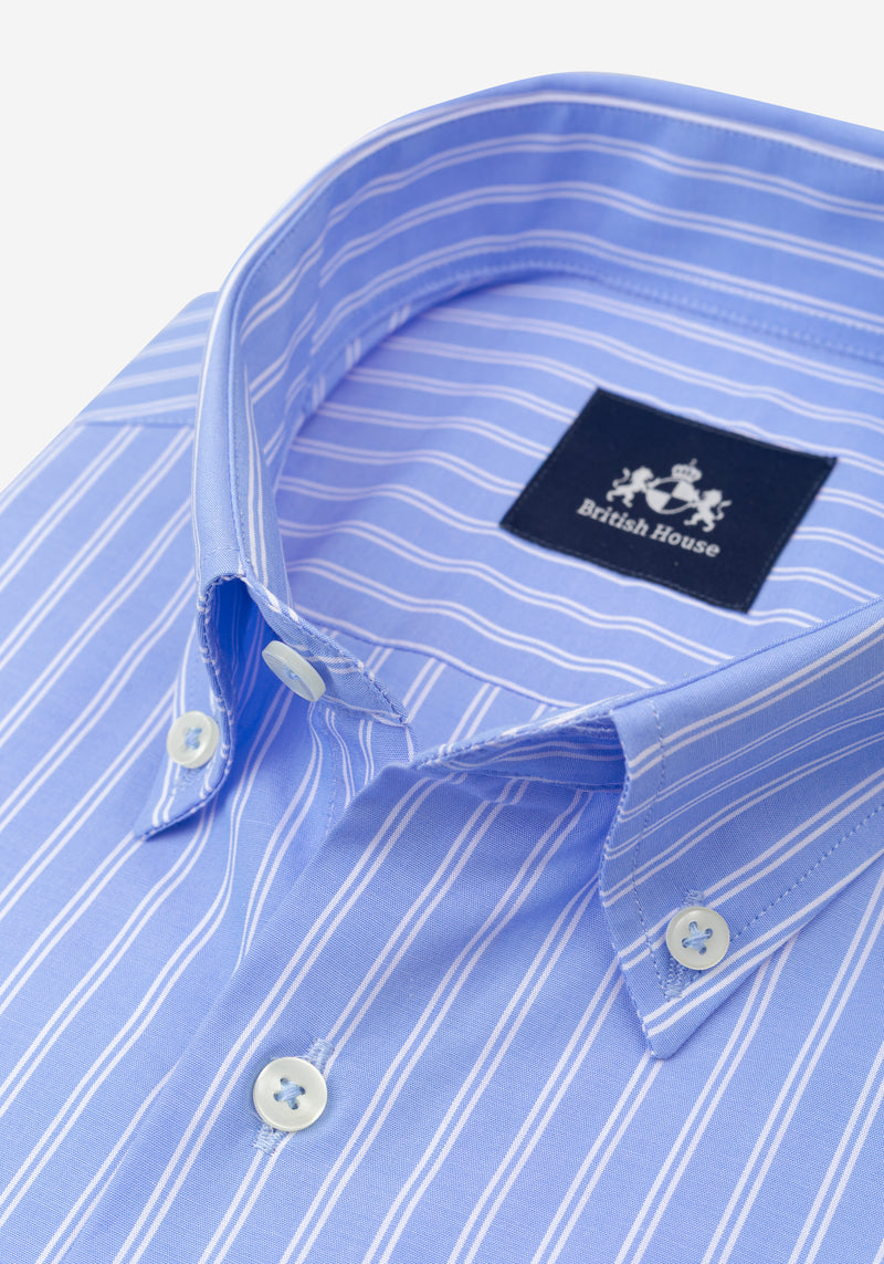 Pacific Blue Stripe Poplin Shirt