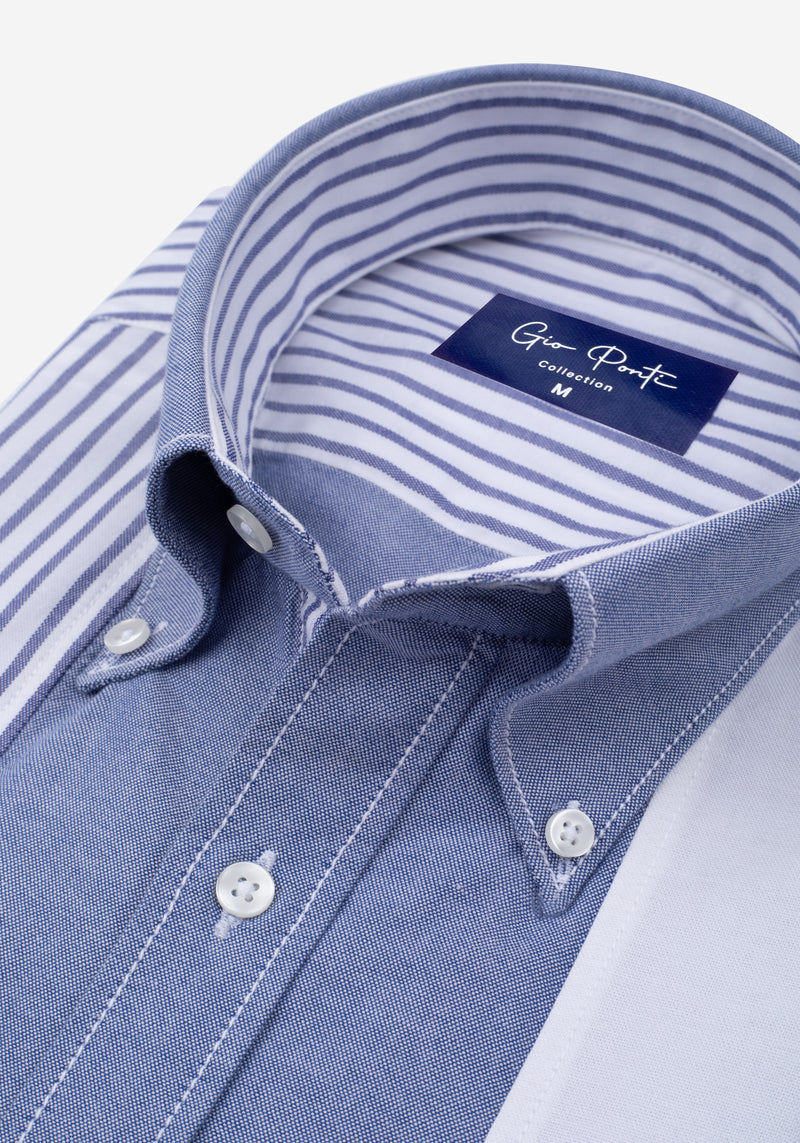 Navy Tri-Tone Oxford Shirt