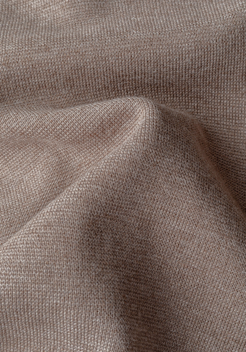 Dune Beige Merino Wool Blend Cardigan