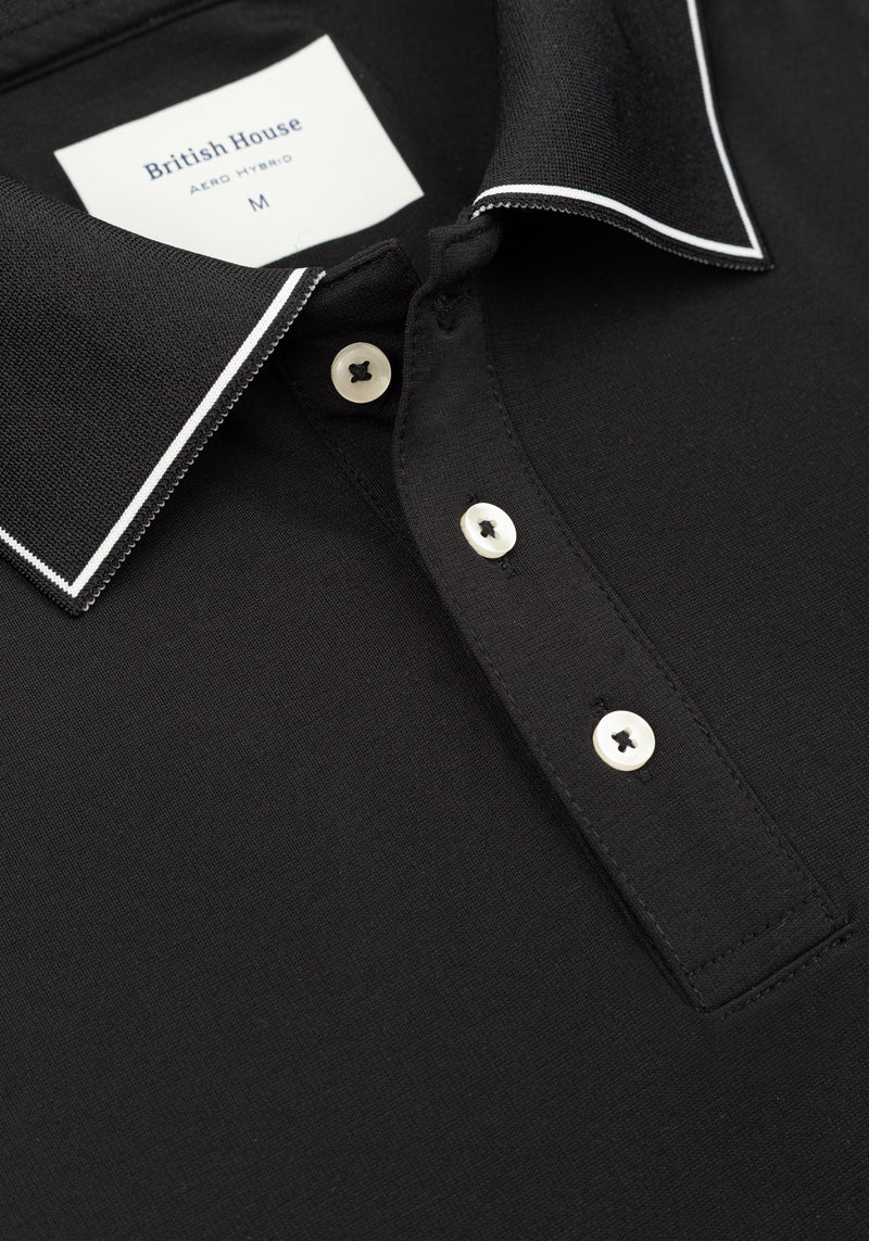 Coal Black Aero-Hybrid Polo Shirt