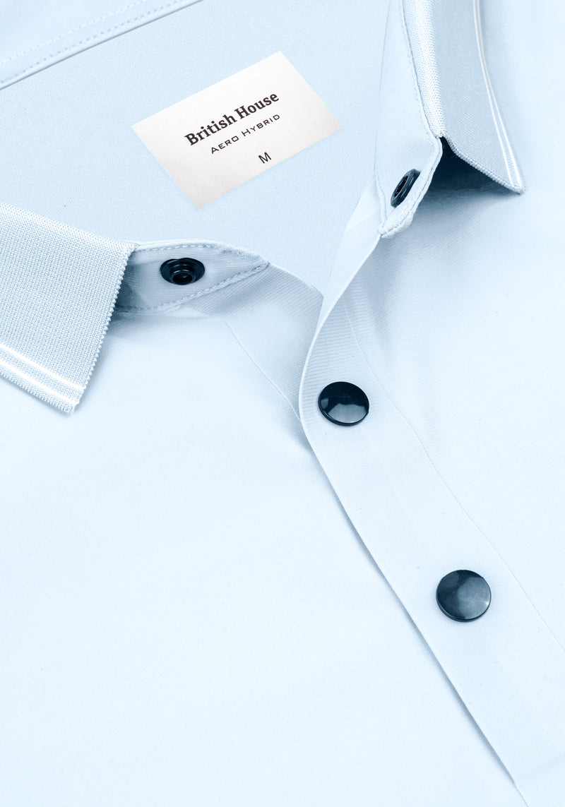 Aqua Blue Aero-Hybrid Polo Shirt