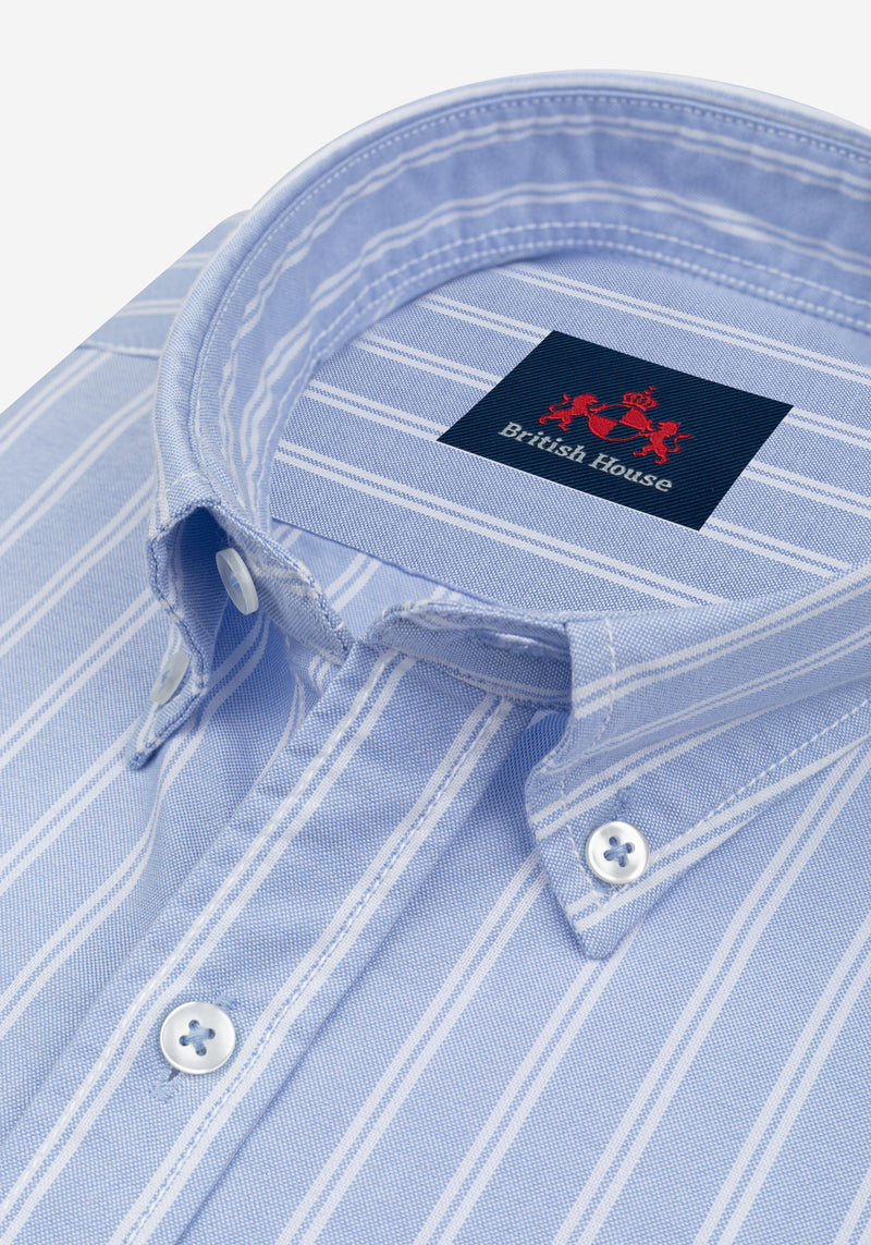 Baby Blue Stripe Heavy Oxford Shirt