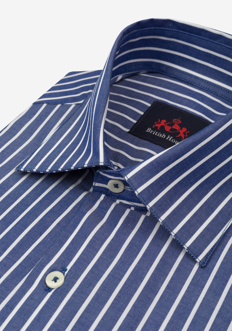 Regent Blue Stripe Poplin Shirt
