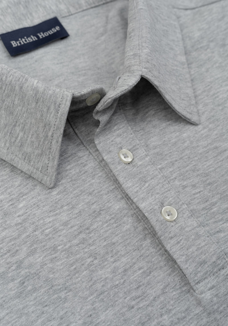 Cloud Grey Cotton Polo Shirt