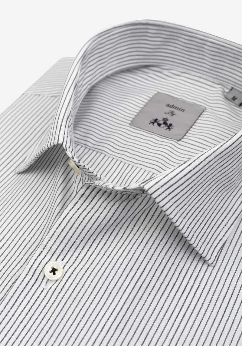 Pitch Black Stripe Poplin Shirt