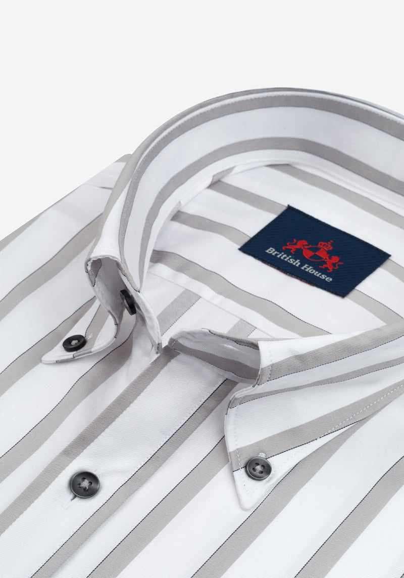 Lunar Grey Stripe Signature Twill Shirt