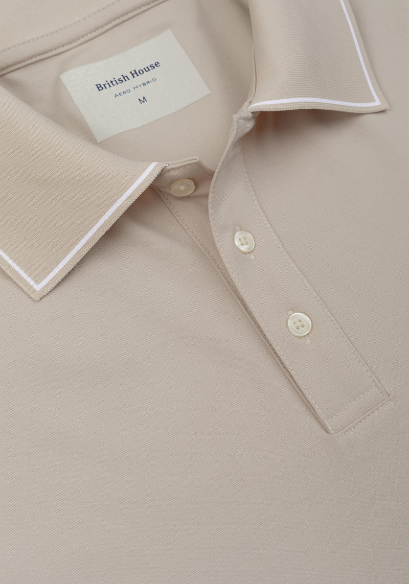 Barley Beige Aero-Hybrid Polo Shirt