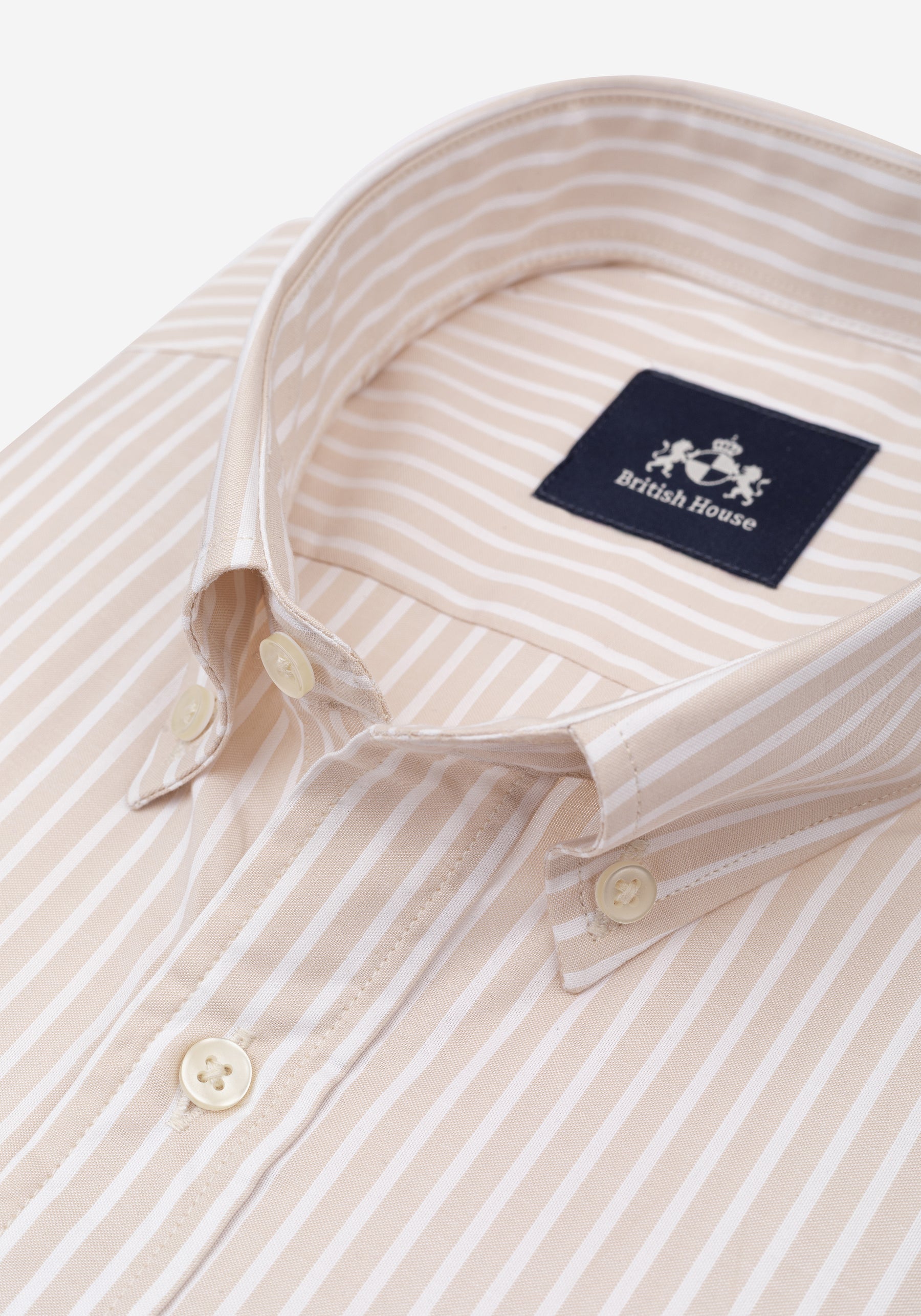 Mist Beige Stripe Signature Twill Shirt