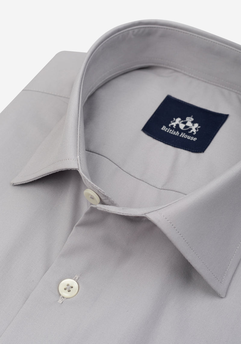 Ash Grey Poplin Shirt