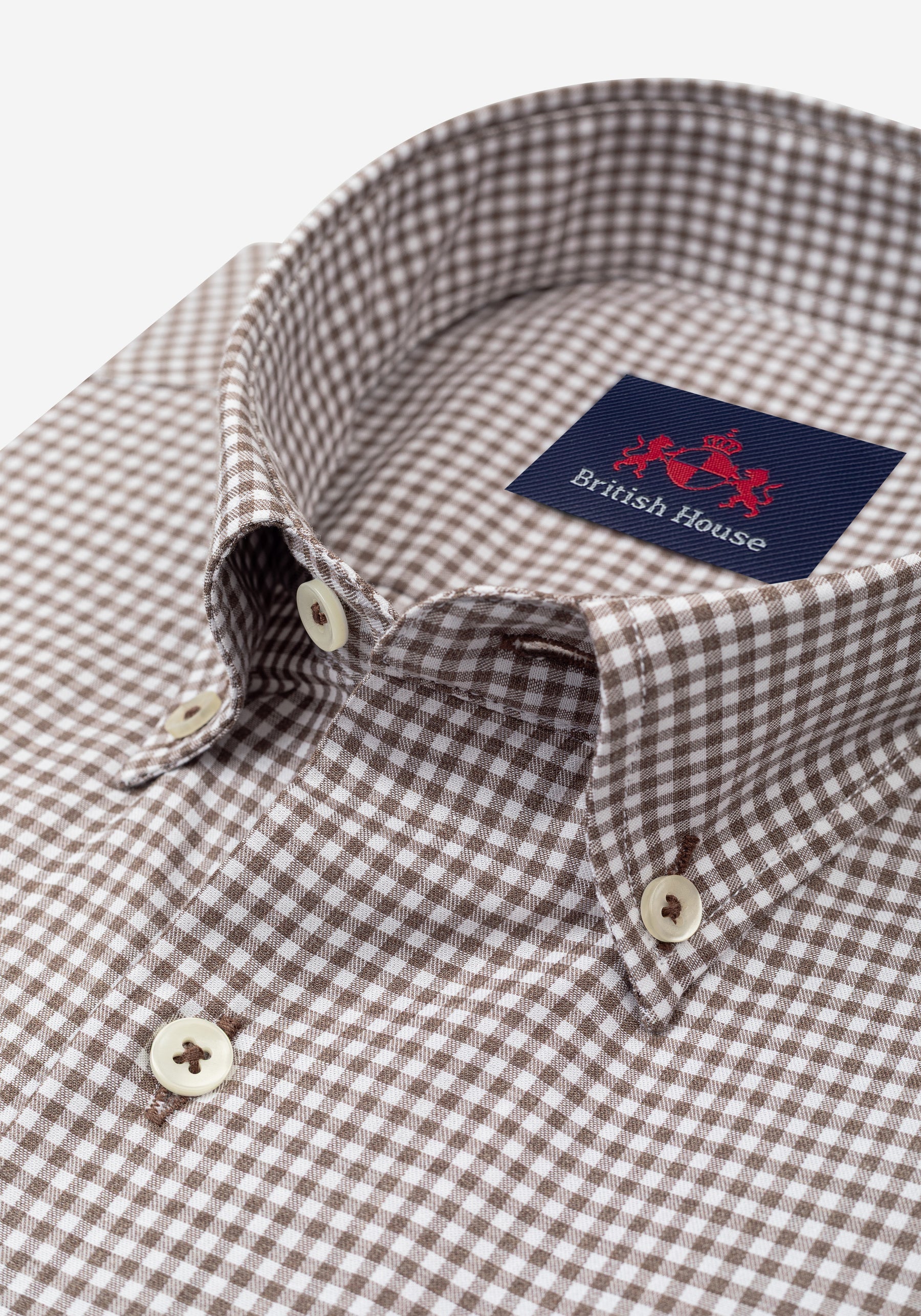 Hazel Brown Checked Poplin Shirt