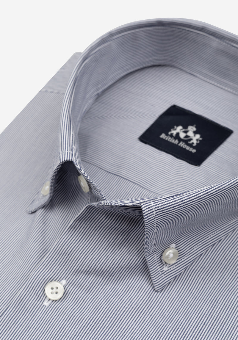Coal Black Stripe Signature Twill Shirt