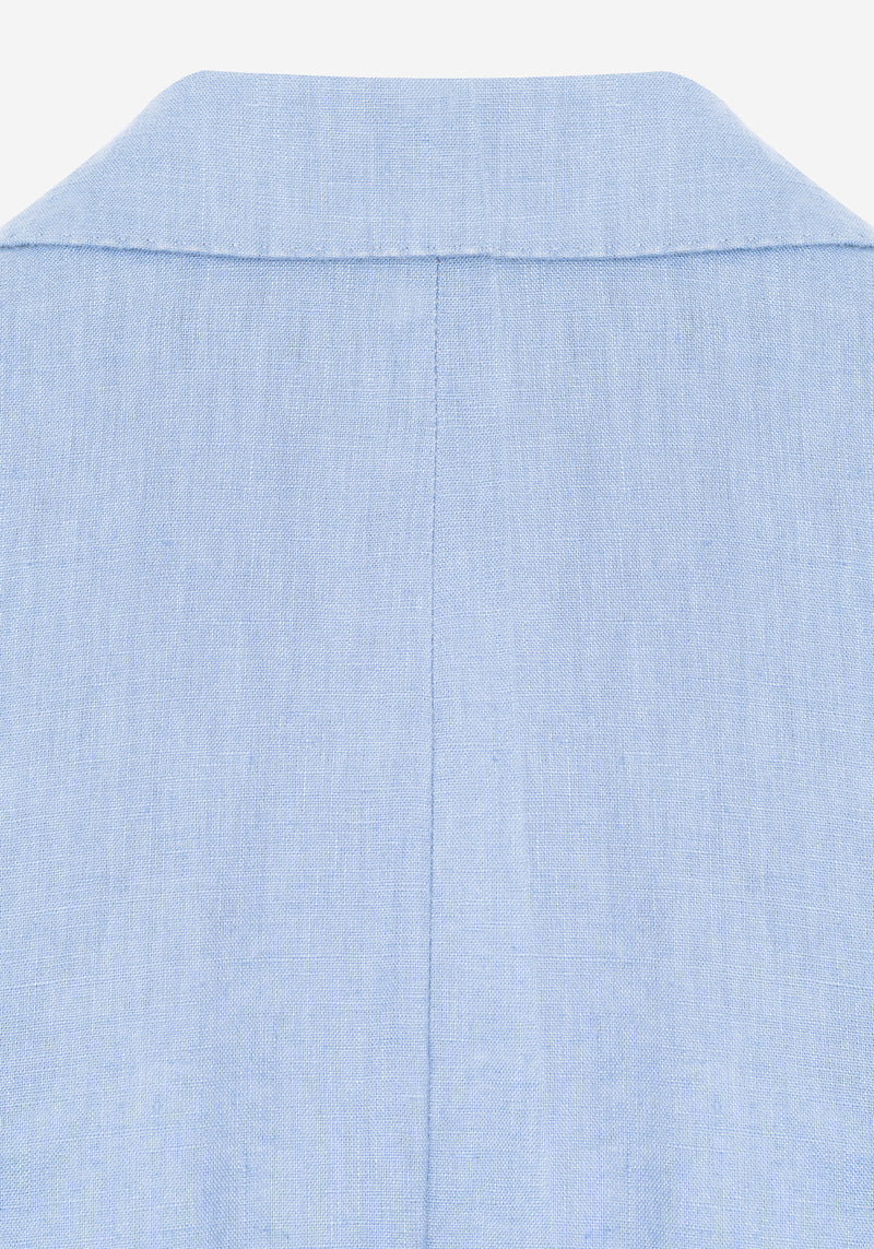 Breeze Blue Pure Linen Blazer