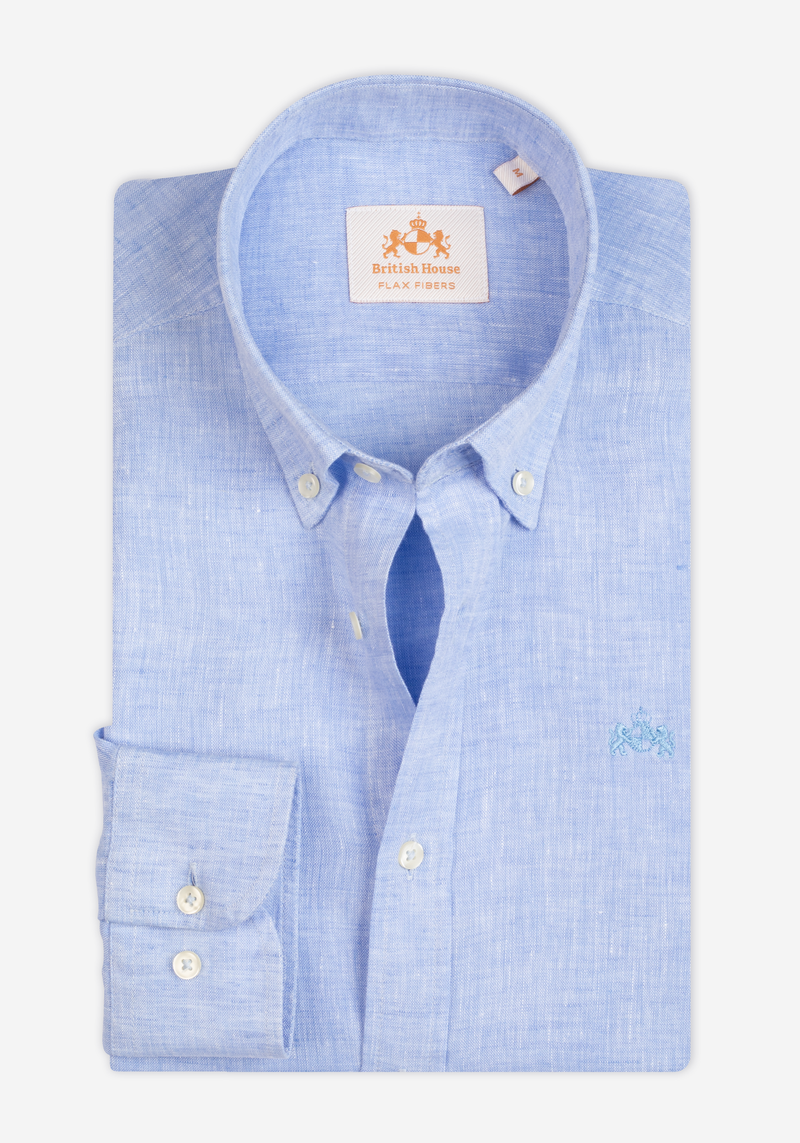 Breeze Blue Belgian Linen Shirt