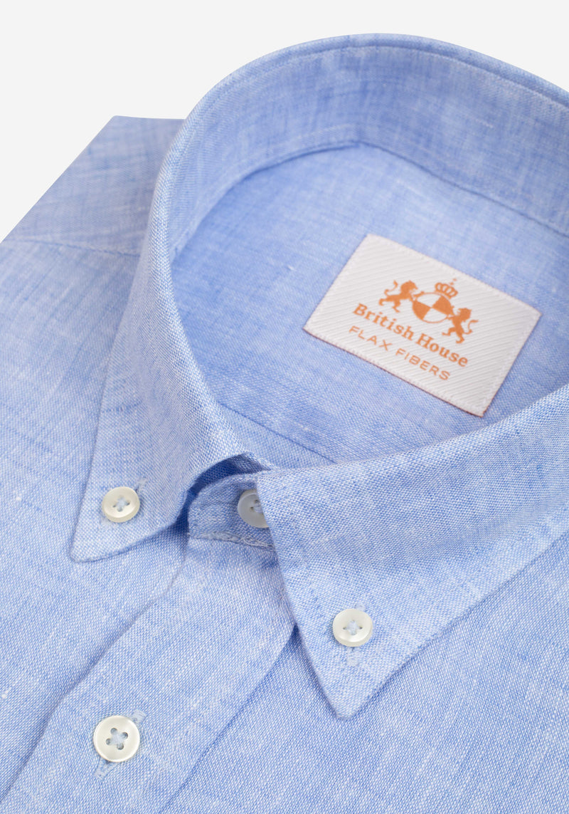 Breeze Blue Belgian Linen Shirt